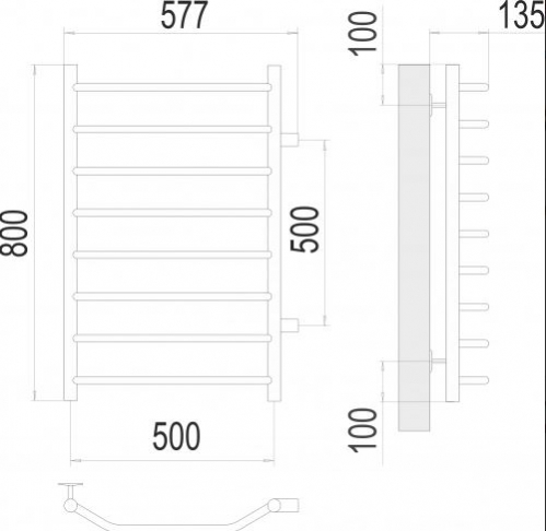 Полотенцесушитель Terminus «Виктория» П8 500х800 бп 500