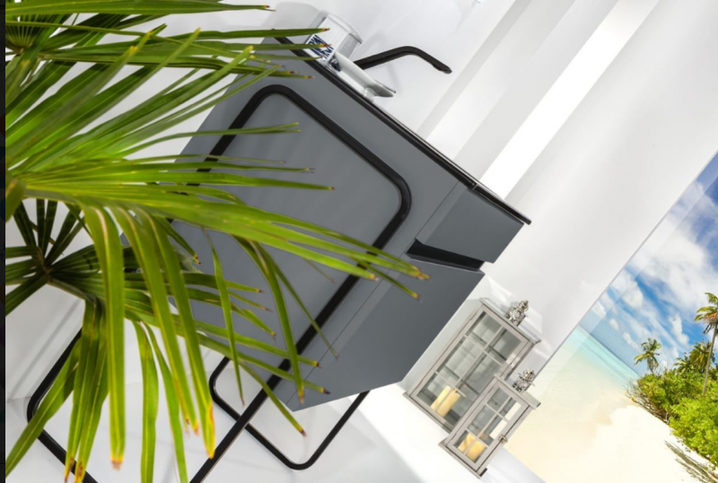 Тумба 60*46 см VALLESSI, с  раковиной черной + ножки