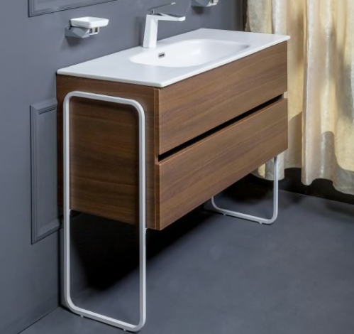 Тумба 100*46 см VALLESSI, с  раковиной белой + ножки