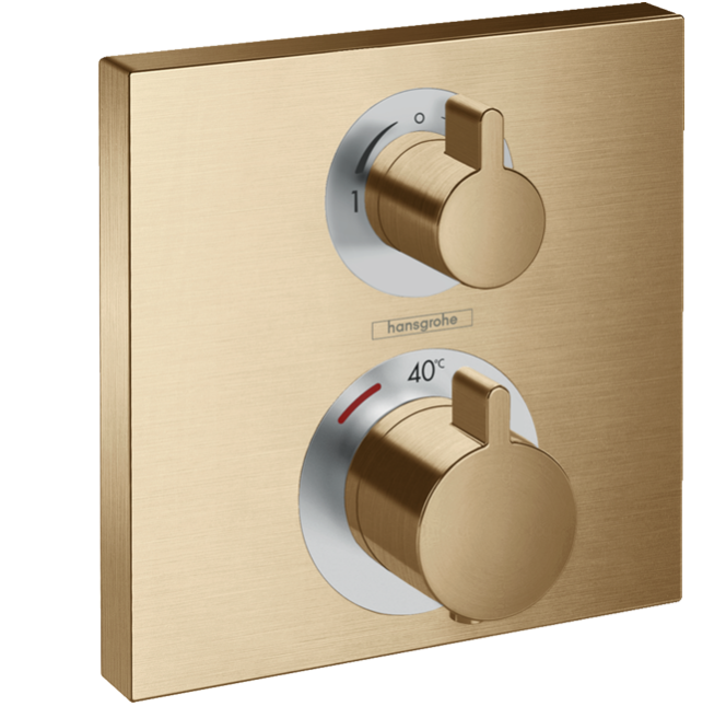 Ecostat Square Термостат, скрытого монтажа, для 2 потребителей шлифованная бронза