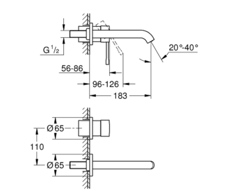Grohe Essence Смеситель для раковины на два отверстия M-Size, матовый холодный рассвет