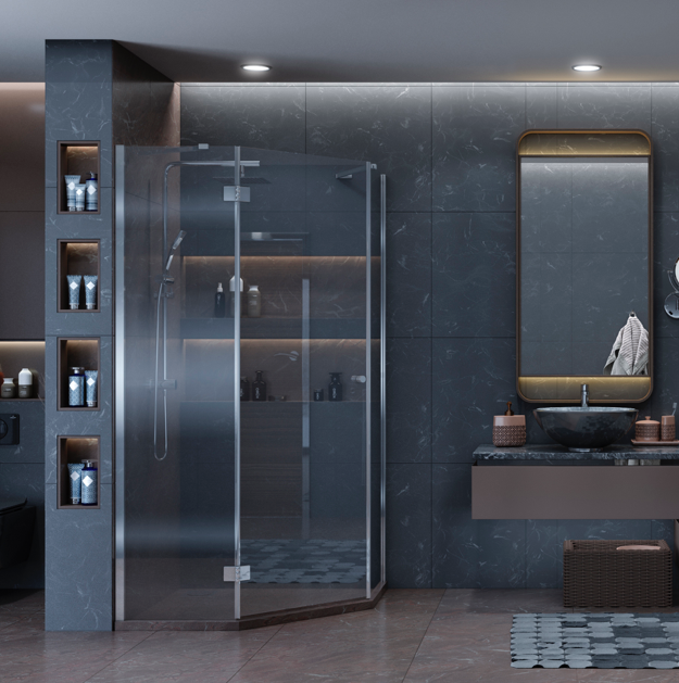 Душевая кабина Ambassador Diamond хром, стекло прозрачное