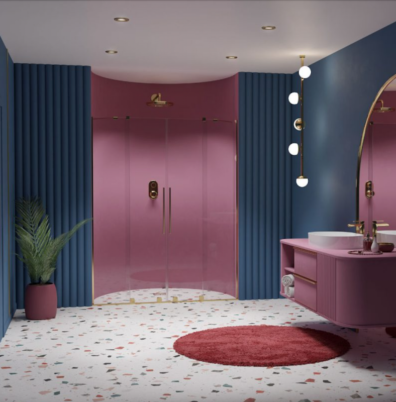 Душевая дверь Radaway Furo DWD, H-200 см золото