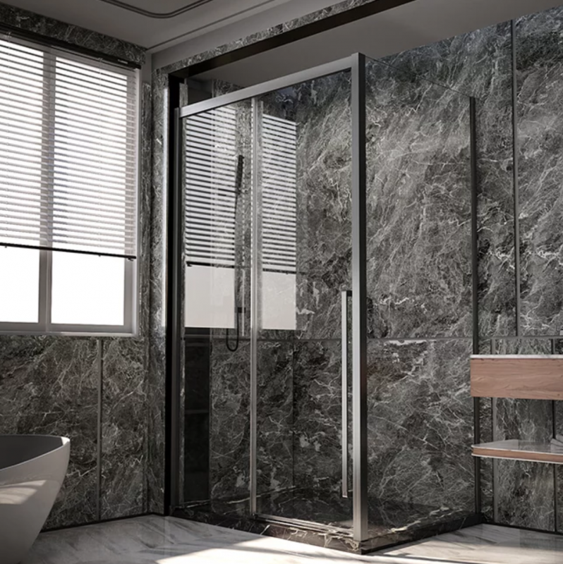 Душевой угол Veconi Premium Trento PTC-SP-30GR, профиль графит, высота 200