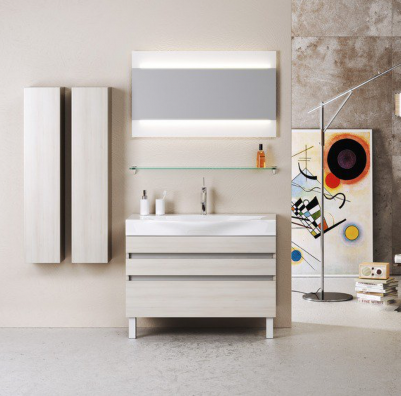 "Бергамо 80" Тумба на ножках, с умывальником "Bergamo 800". Цвет Акация