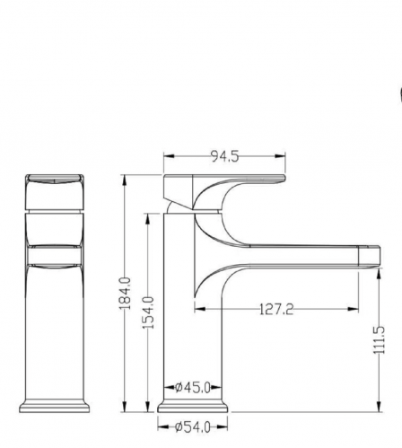 Смеситель для умывальника Boheme SPECTRE, цвет графит