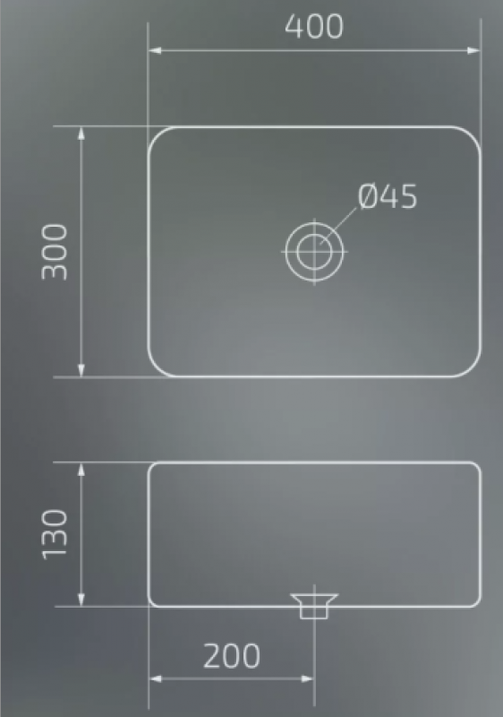 Умывальник накладной Gid N1335 40*30*13 белый