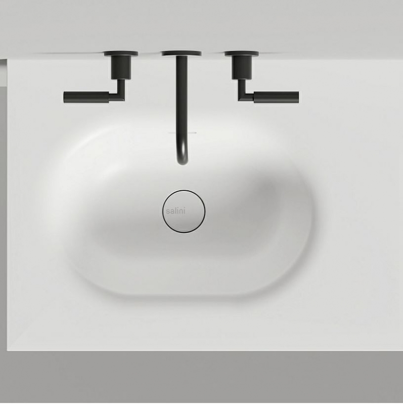 Раковина столешница Salini ONDA FLOW OVAL КОНСТРУКТОР (S-Stone, матовый)100 на 60