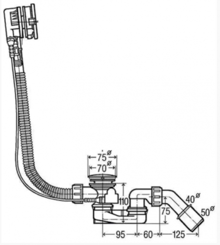 Сифон для ванны Vivi Felice матовое золото