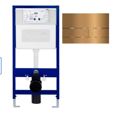 Комплект инсталляции для унитаза AQUAme, с металлической кнопкой смыва 