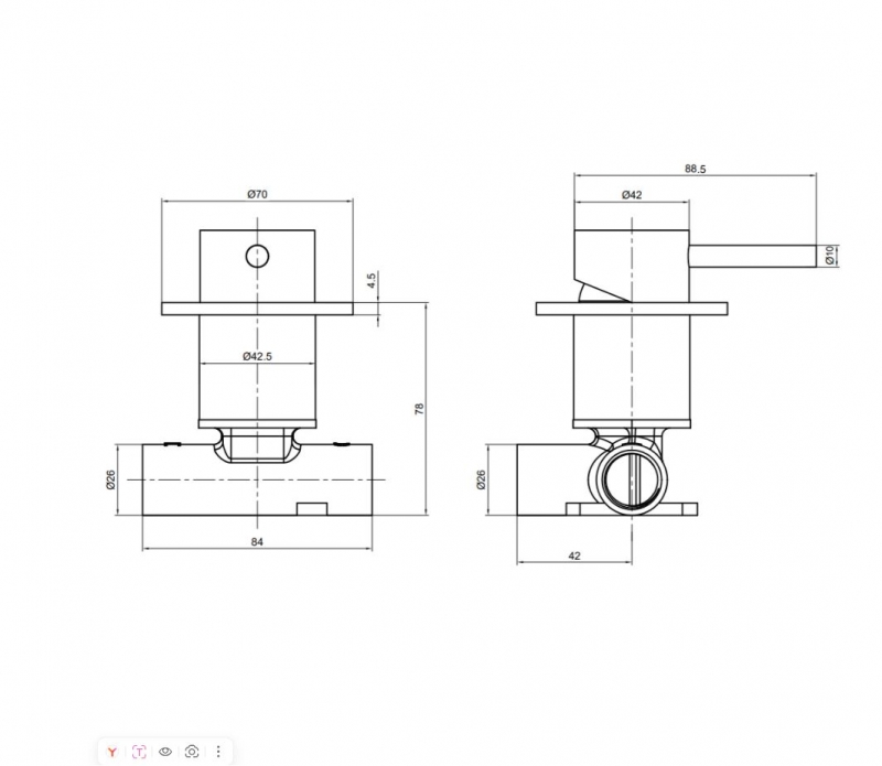 Смеситель  AQUAme Siena с внутренней частью, встраиваемый, на 1 режим