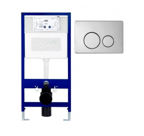 Комплект инсталляции для унитаза AQUAme c vметаллической кнопкой смыва