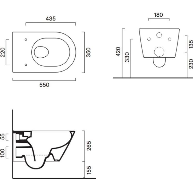 Унитаз подвесной безободковый CATALANO Zero 55x35 c