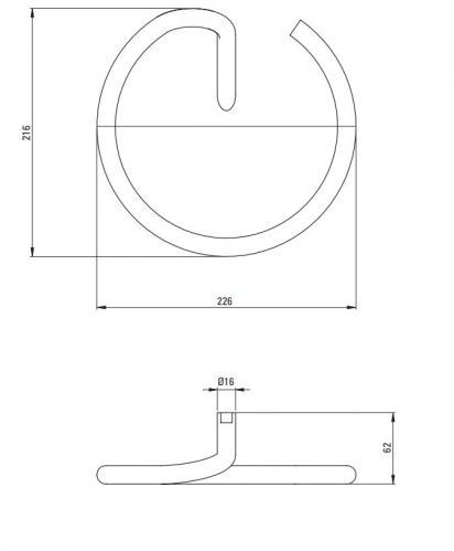Держатель для полотенца, настенный - круглый Deante Silia, золото