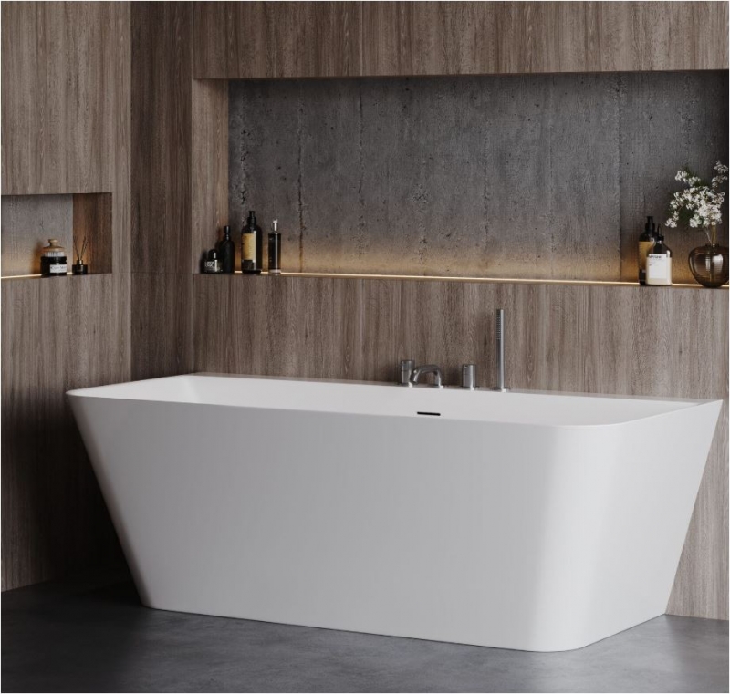 Смеситель на борт ванны AQUAme Siena оружейная сталь