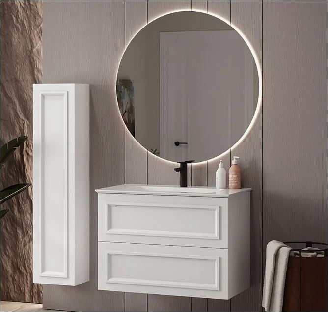 ТУМБА ПОДВЕСНАЯ СОФИЯ 75*46 с умывальником БЕЛЫЙ ГЛЯНЦЕВЫЙ