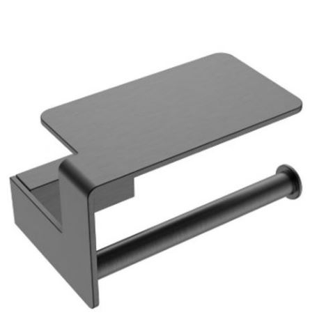 Держатель туалетной бумаги Boheme Q с полкой графит
