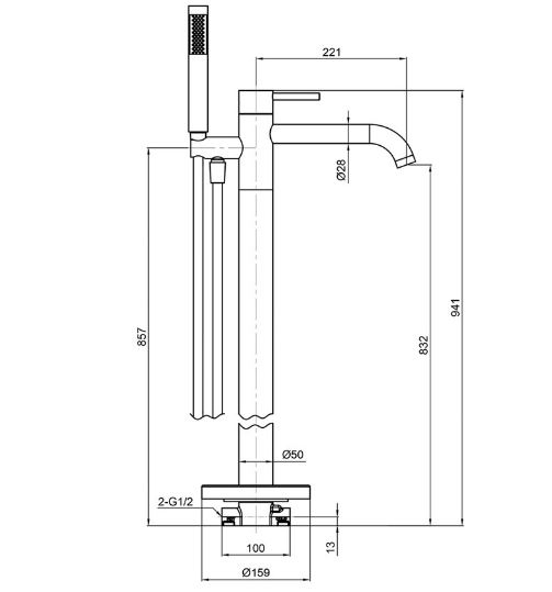 Смеситель для ванны AQUAme Siena 