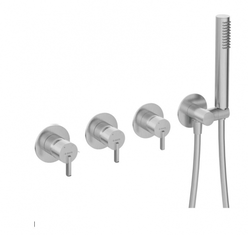 Deante silia смеситель для ванны скрытый монтаж с возможностью комплектации тропическим душем и сифоном с наполнением ванны нержавеющая сталь