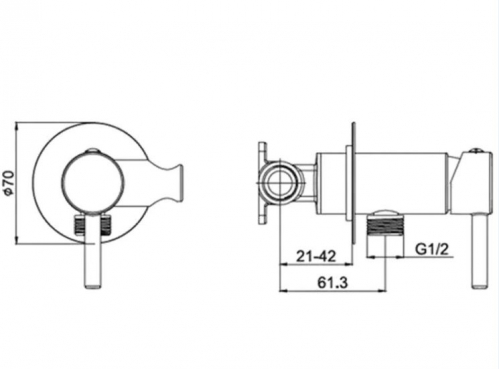 Смеситель встраиваемый с гигиеническим душем Grocenberg  сатин