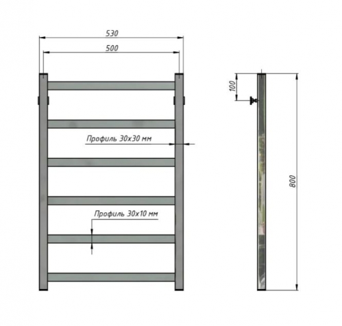 Полотенцесушитель водяной PALERMO черный матовый