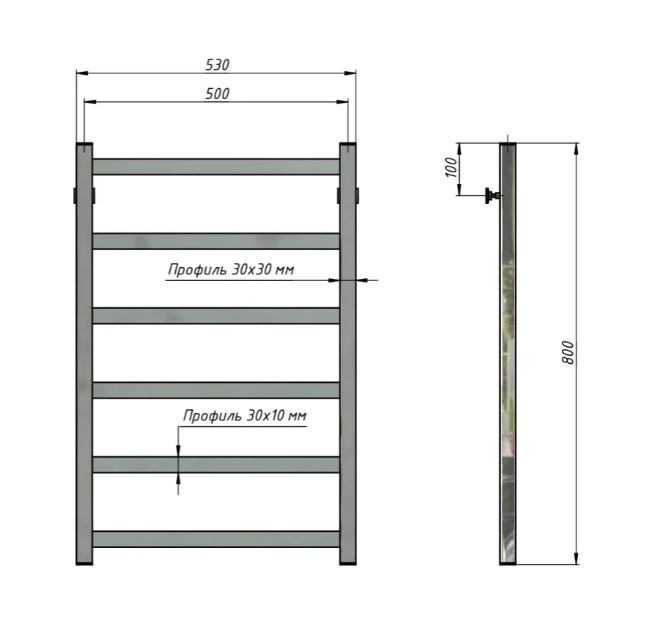 Полотенцесушитель водяной PALERMO черный матовый