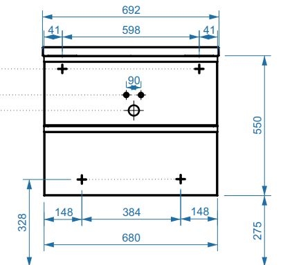 ТУМБА ПОДВЕСНАЯ Belux МИНСК 70-02, БЕЛЫЙ ГЛЯНЦЕВЫЙ с умывальником