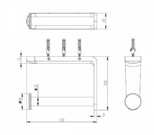 Бумагодержатель без крышки Grocenberg, золото брашированное