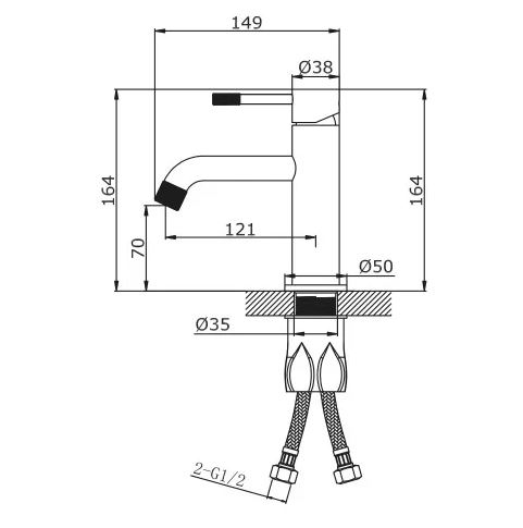 Смеситель для умывальника Vieir V40-OMODEO белый матовый