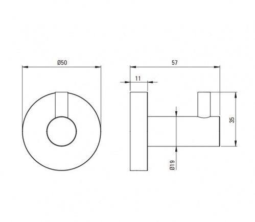 Deante Jasmin Крючок одинарный, черный 