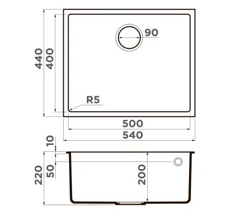 Кухонная мойка Omoikiri Bosen 54-U-WH