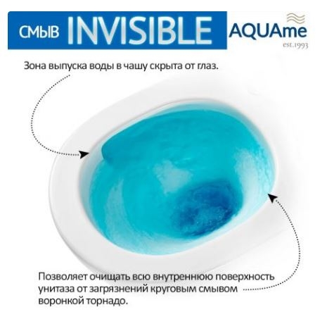 Унитаз подвесной AQUAme, 52x37,  с сиденьем, смыв торнадо