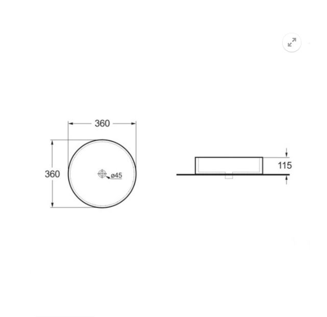 Раковина Vincea 36*36*11.5  белая