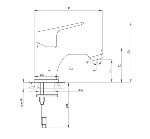 Deante Chaber Смеситель для раковины, хром