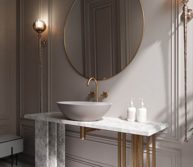 Раковина Holbi Dione 60*36*15 из Solid Surface белый/черный