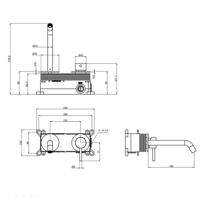 Смеситель для умывальника AQUAme Siena