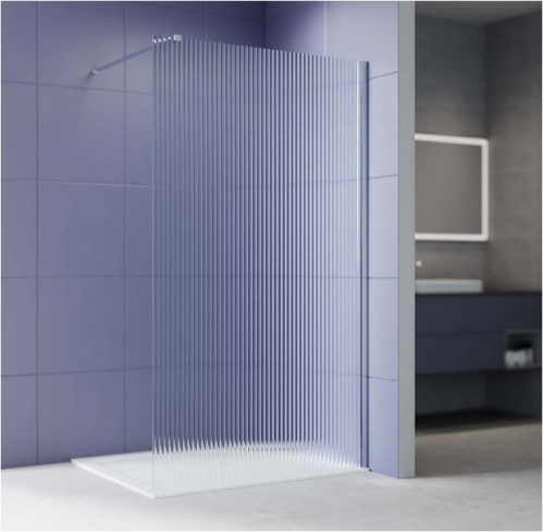 Душевая перегородка Walk In 120см с держателем  Aquatek  стекло рифленое, закаленное