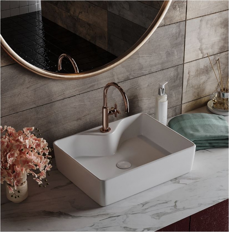 Умывальник накладной Roxen Lex 48*37*13 белый глянец