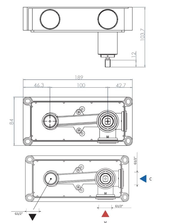 Монтажная часть смесителя Bruma 