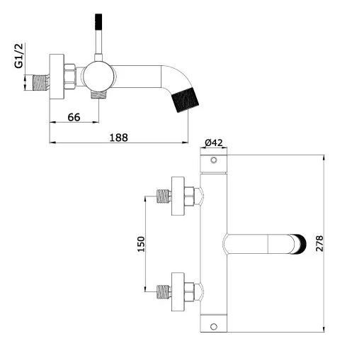 Смеситель для ванны Vieir V40-OMODEO хром