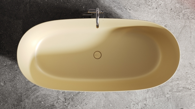 Ванна каменная Salini Sofia, S-Sense (глянцевый), интегрированный перелив 170*80 в цвете RAL