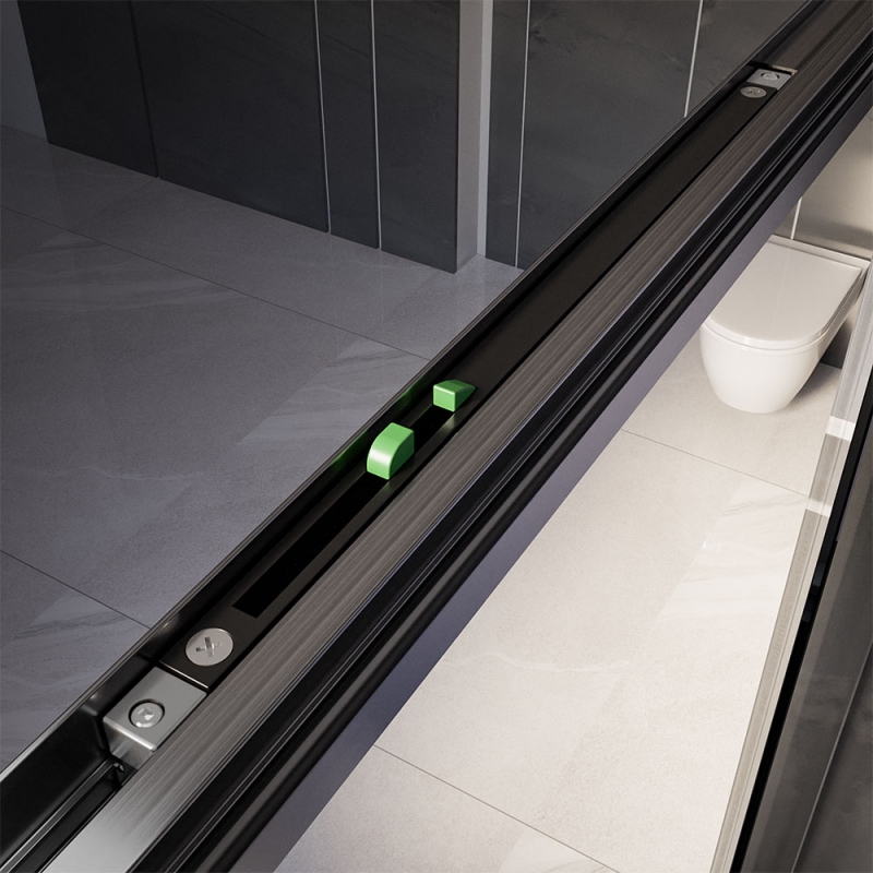 Душевой угол Veconi Premium Trento PTC-SP-30GR, профиль графит, высота 200