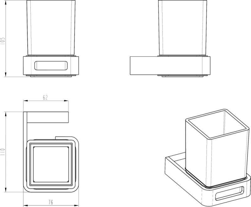 Стакан Boheme Q подвесной