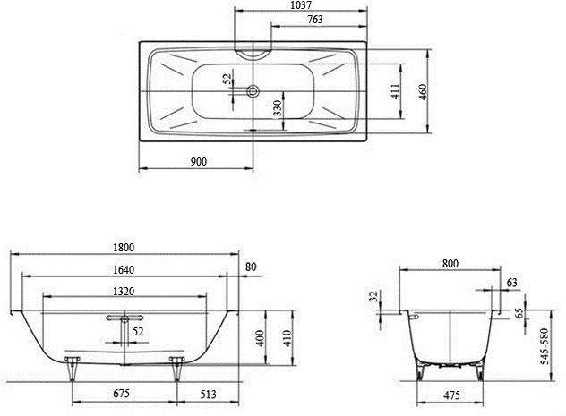 Стальная ванна Kaldewei Cayono Duo
