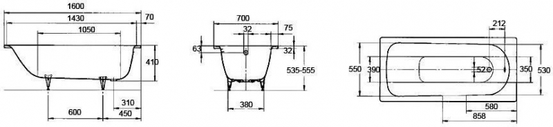 Ванна стальная Kaldewei Saniform Plus