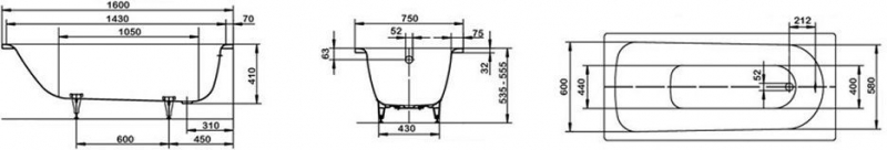 Ванна стальная Kaldewei Saniform Plus