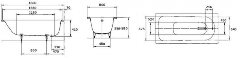 Ванна стальная Kaldewei Saniform Plus
