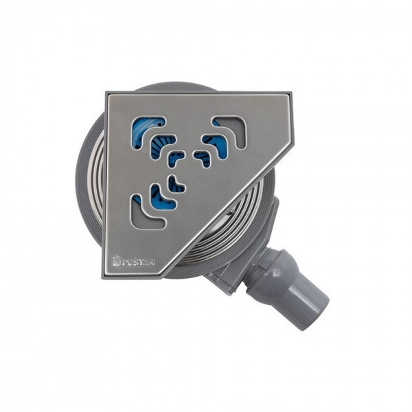 Угловой трап водосток Angel 2, 194x194 нерж.сталь 