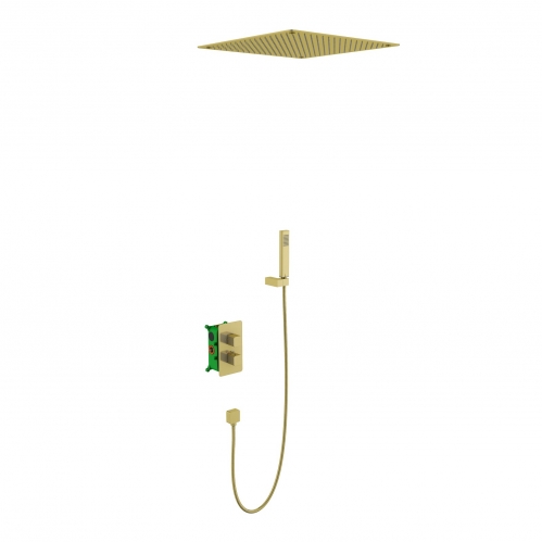 Душевая система встроенная с термостатом Petruma  Золото матовое