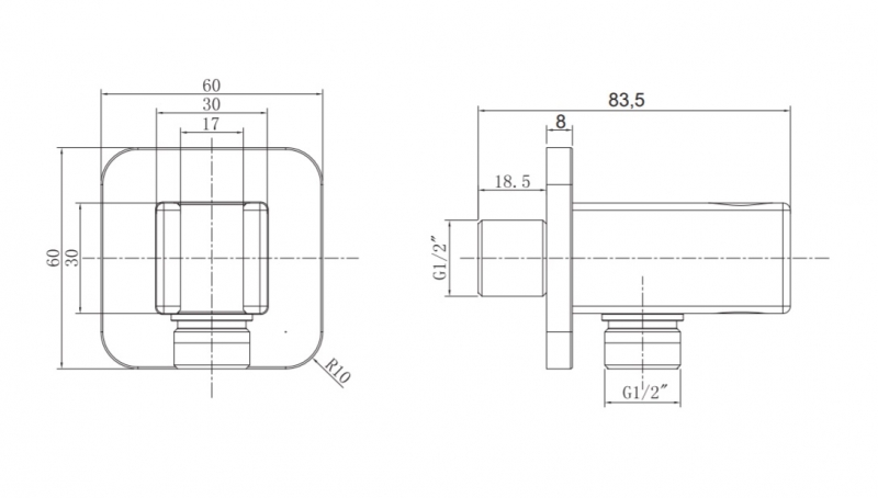 Душевая система Omnires Parma термостат, лейка 25x25, металл